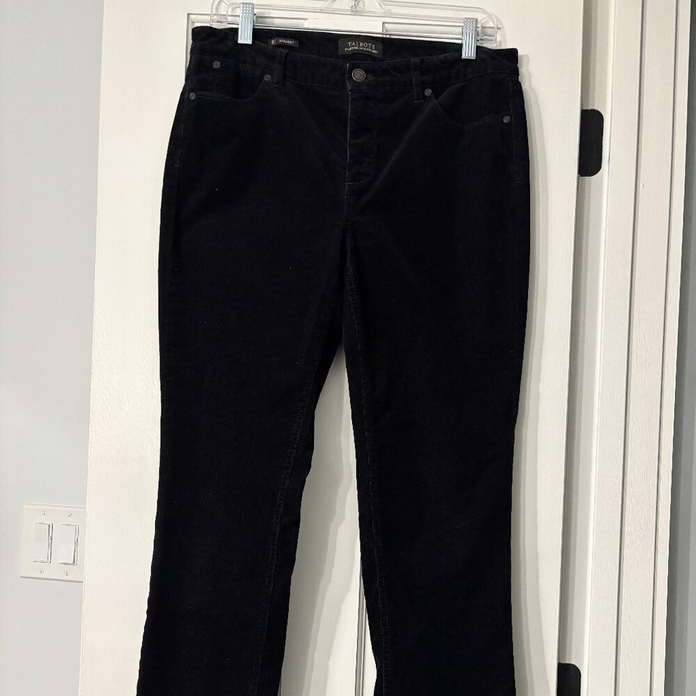 Talbots Flawless Five-Pocket Straight Leg Corduroy Pants - Black - size 29